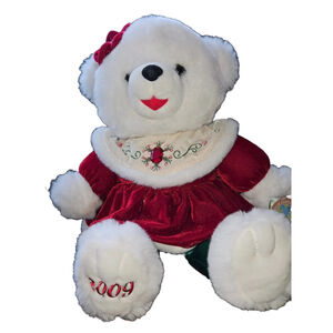 Walmart 19” Teddy Bear Snowflake Girl 2009 Dan Dee Christmas White, Red , Green